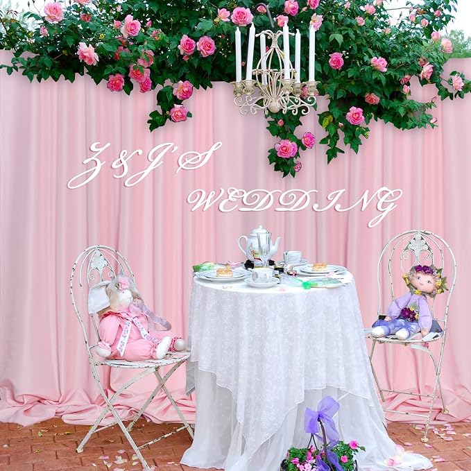 Pink Backdrop Curtain for Parties Baby Shower Pink Photo Curtains - Image 8