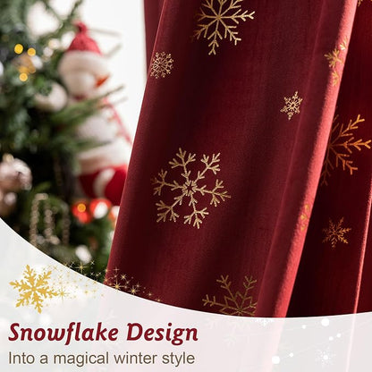 Beauoop Christmas Red Velvet Curtain - Image 2