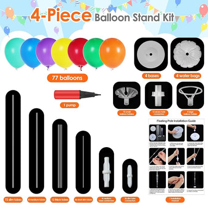 Aneco 4 Set Rainbow Latex Balloon Stand Kit - Image 3