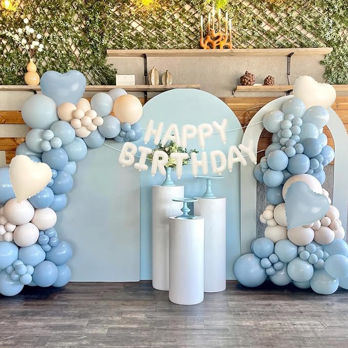 29PC Blue Heart Happy Birthday Balloon Banner, 16Inch 3D Aluminum Letter Banner - Image 5