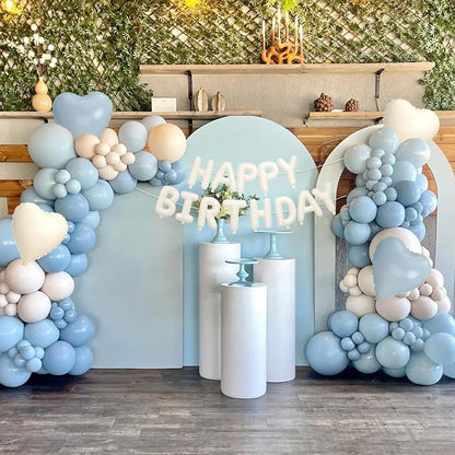 29PC Blue Heart Happy Birthday Balloon Banner, 16Inch 3D Aluminum Letter Banner - Image 5