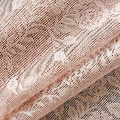 Blush Pink Floral Sheer Lace Curtains - Image 7