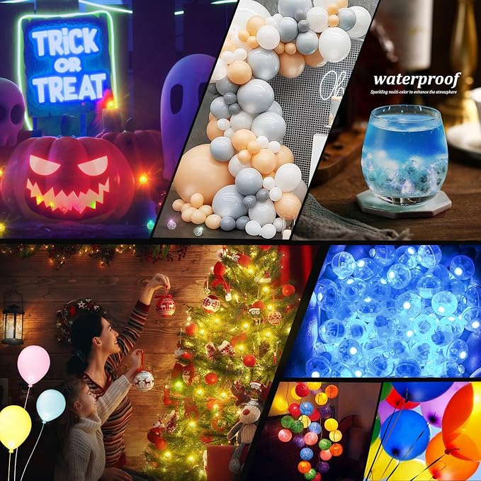 200pcs Blue LED Balloon Lights, LED Round Ball Lamp Tiny Lighting Decoration - Image 6
