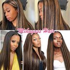 Yaki Straight Clip ins Real Human Hair Extensions For Women Highlight Hair Extensions Yaki Straight Clip in Hair Extensions(22inch,T1BP1B/30)