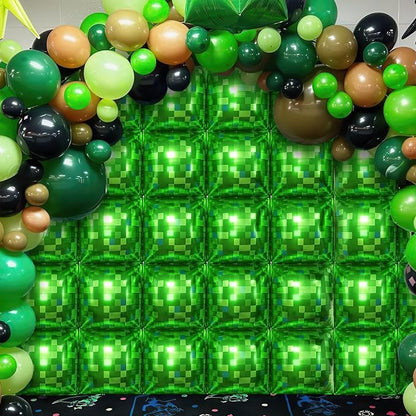 HILAVO Green Pixel Square Balloon Wall - Image 4