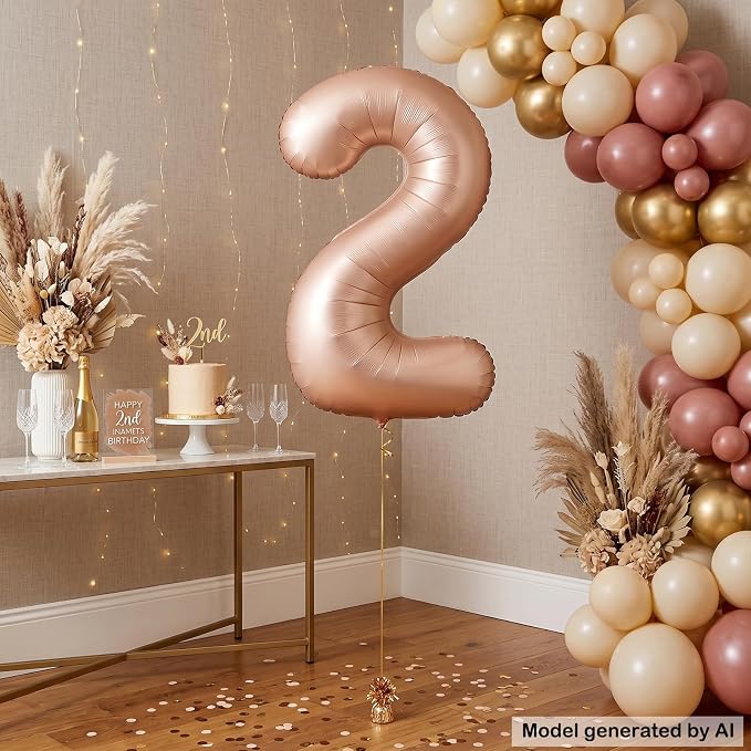 40 Inch Caramel Foil Number 2 Balloon - Image 3