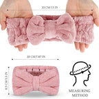 Hicarer 3 Pieces Towel Headbands for Women Makeup Spa Headband for Washing Face Shower (Light Pink)