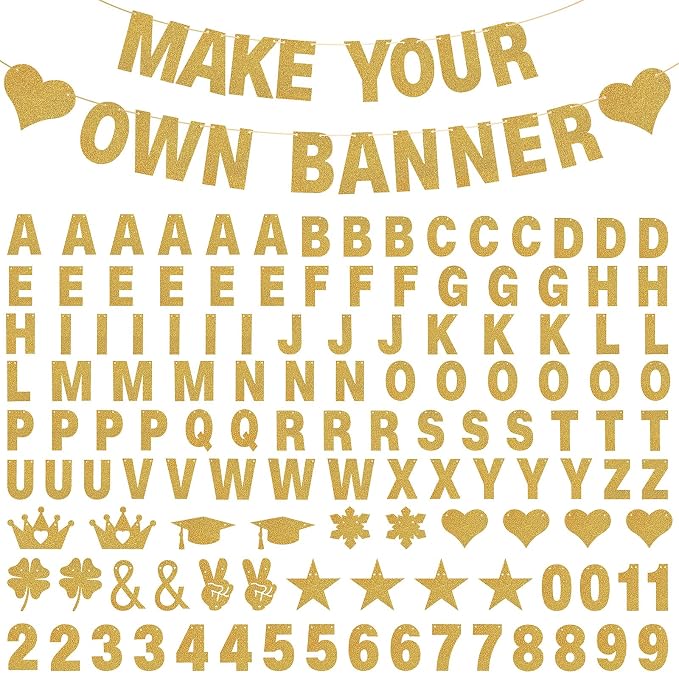 133PCS DIY Banner Kit with Letters Symbols, Make Your Own Banner, Personalized by Unknown