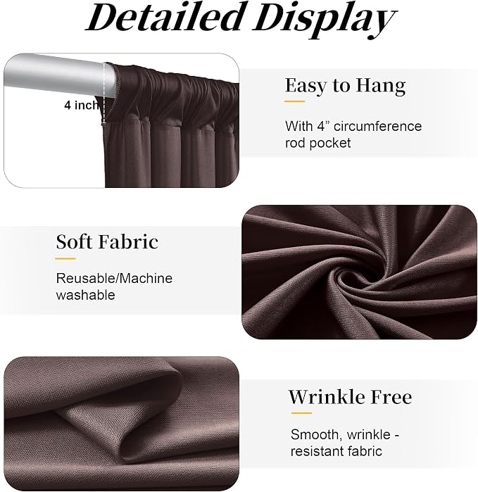12ft x 10ft Brown Backdrop Curtains - Image 5