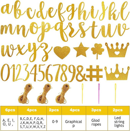 TaoBary 167 Pcs DIY Banner Kit Happy Birthday Glitter Banner Customizable - Image 2