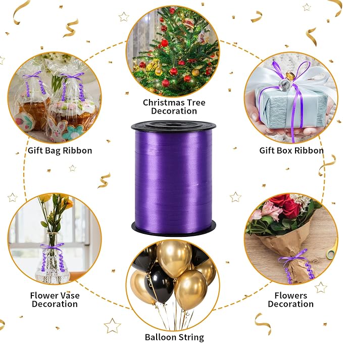 500 Yards Purple Curling Ribbon Balloon String Ribbon 1/5 Inch | Ribbon - Image 7