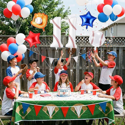 Jenaai Number 11 Baseball Balloons White Red and Blue Baseball Glove Balloons - Image 6