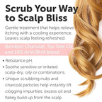 Sulfate-Free Charcoal Scalp Scrub with Bamboo Charcoal & Tea Tree Oil | Exfoliating Hair & Scalp Treatment for Detox, Dandruff & Build-Up | Scalp Exfoliator Scrub ( 16 Fl Oz )