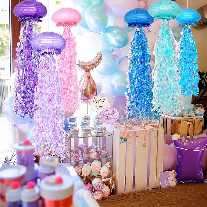OBXT Hanging Jellyfish Lanterns Multi-Color 6 Pack - Image 7