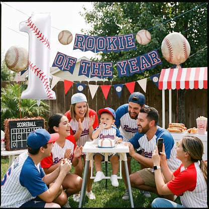 Jenaai Baseball Number 1 Balloons 40 Inch Baseball Theme Birthday Party - Image 5