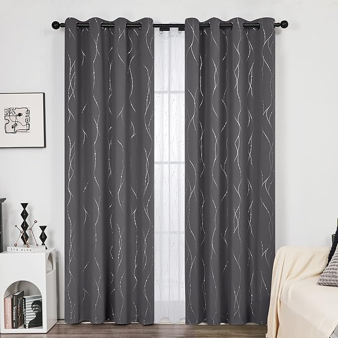 Deconovo Living Room Curtains 95 Inches Long, Thermal Insulated, Room Darkening - Image 2