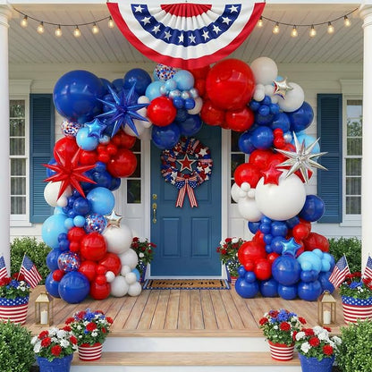 145Pcs Red White and Blue Balloon Garland Kit, Patriotic Balloon Arch Kit | - Image 5