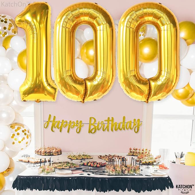 KatchOn Gold 100 Balloon Number 40 Inch | Foil Balloon - Image 6