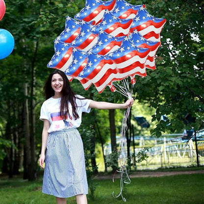 12 Pcs 4th of July Balloons American Flag Star Balloons Red White and Blue Foil - Image 7