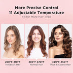 Prizm Nano Titanium Automatic Rotating Curling Iron 1 Inch Worldwide Dual Voltage Curling Wand 11 Temperature Hair Iron Effortless Curls Spinning Barrel LCD Display Negative Ions 360° Swivel Cord