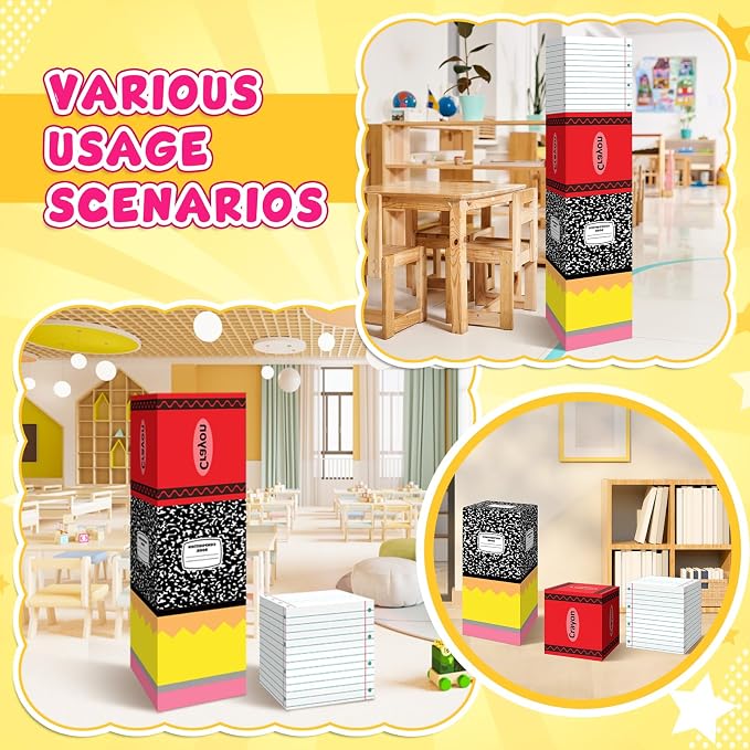 4 Pcs Back to School Balloon Box Decoration Sets Include Pencil Crayon Notebook - Image 6