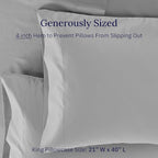 CALIFORNIA DESIGN DEN Luxuriously Soft Hotel Quality 600 Thread Count, 100% Cotton Set of 2 Cases, Crisp & Cool Pillow Cases King Size Set of 2, Fits King Pillows (Light Gray)