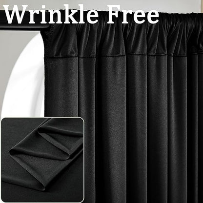 Black Wrinkle Free Black Backdrop Curtains - Image 5