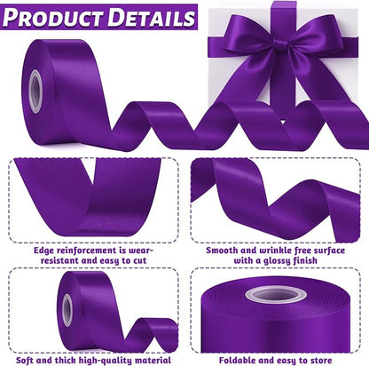 1 1/2In 30Yards Dark Purple Ribbon - Image 3