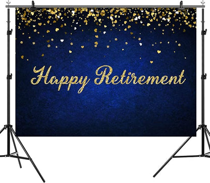 Happy Retirement Backdrop Royal Blue Backdrop - Image 2