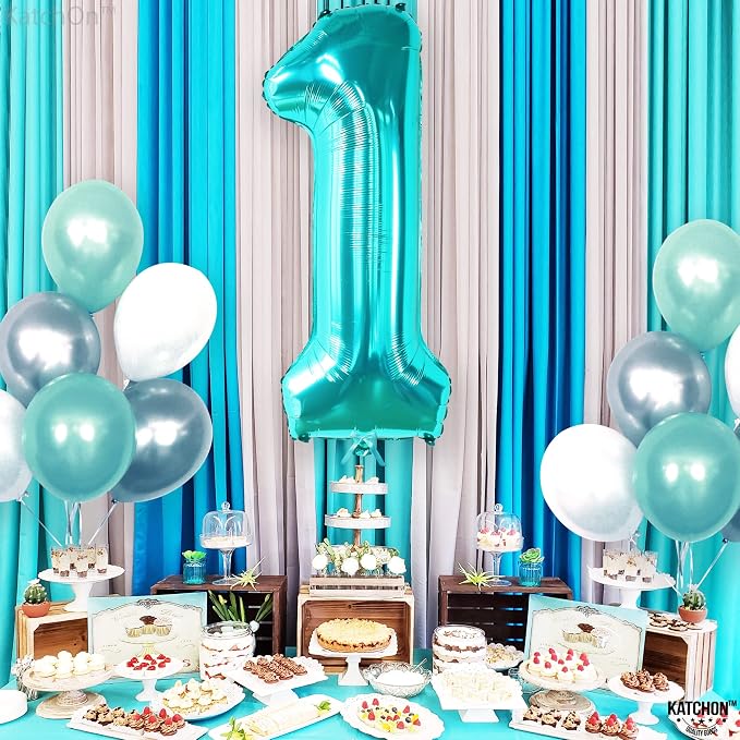 KatchOn Teal Number Balloon For Under the Sea Party Decorations 40 Inch | - Image 7