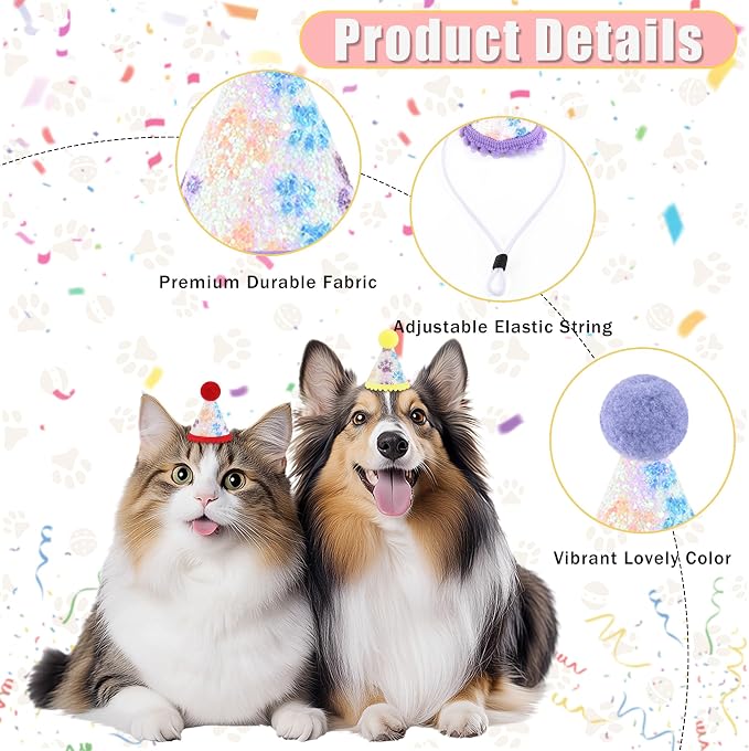 CANREVEL Mini Party Hats for Stuffed Animals Headwear, Birthday Hats - Image 4