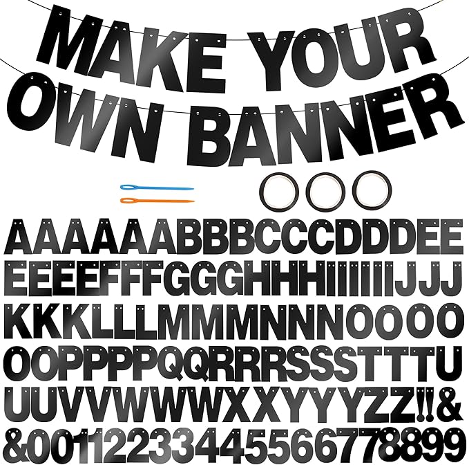 BEISHIDA Double-sided Black 116PCS A-Z DIY Letter Custom Banner Party Decor | by Beishida