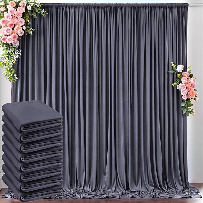 40 ft x 10 ft Wrinkle Free Charcoal Backdrop Curtain by Outpain