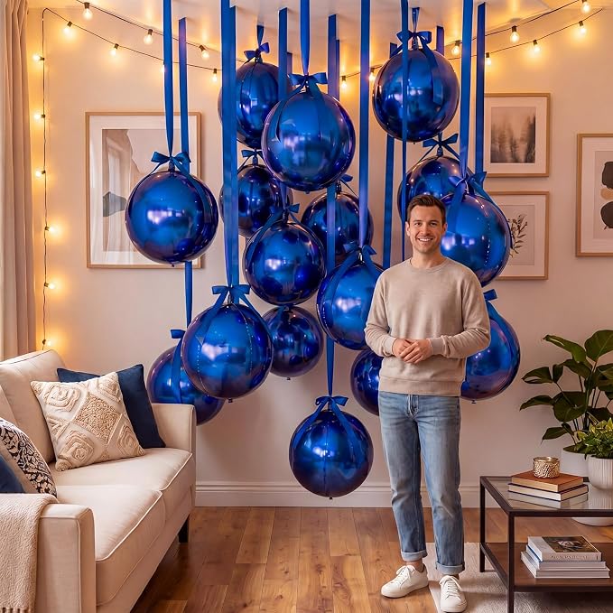 20 Pcs Metallic Navy Blue Foil Balloons Giant 22 Inch 4d Round Metallic Balloons - Image 7