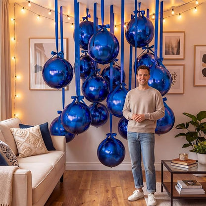20 Pcs Metallic Navy Blue Foil Balloons Giant 22 Inch 4d Round Metallic Balloons - Image 7