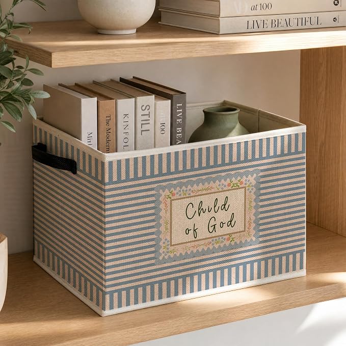 Green Christian Foldable Storage Bins Box - Image 3