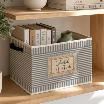 Green Christian Foldable Storage Bins Box - Image 3