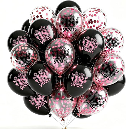 Black Whiet Confetti Balloons, by Hongplus