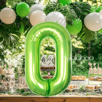 40 Inch Green Number 0 Balloon Lime Big Large Helium Number 0-9 | Giant Digital - Image 4