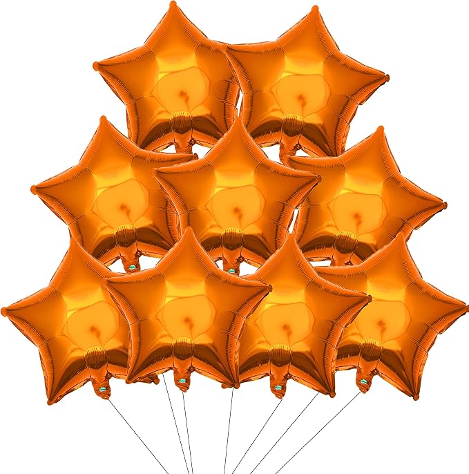Orange Star Shape Foil Balloon - Image 2