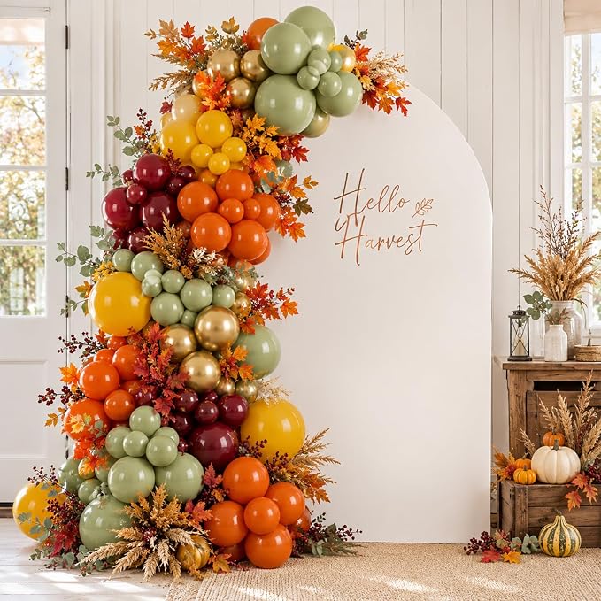 Safari Balloons 12Inch Burnt Orange Sage Green Yellow Burgundy Fall Balloon | - Image 7
