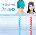 General Medi Headache & Migraine Ice Wrap Cap, Cold Therapy Migraine Relief Hat, Headache Ice Hat Cold Compress, Great for Puffy Eyes, Tension, Sinus & Stress Relief (Blue)