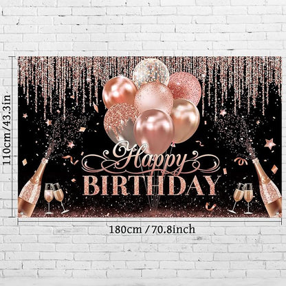 Tatuo Happy Birthday Backdrop Decorations - Image 2