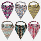 6 Pack Hair Scarf Headband for Women Elastic Bandana Head Scarf Large Boho Triangle Kerchief with Clips Non Slip Scarves