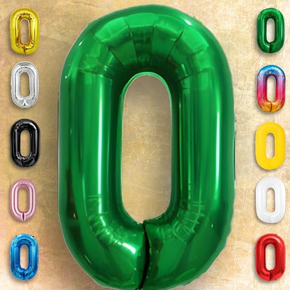 Green Number Balloon 0 Mylar Foil Balloons 16 Inch - Image 2