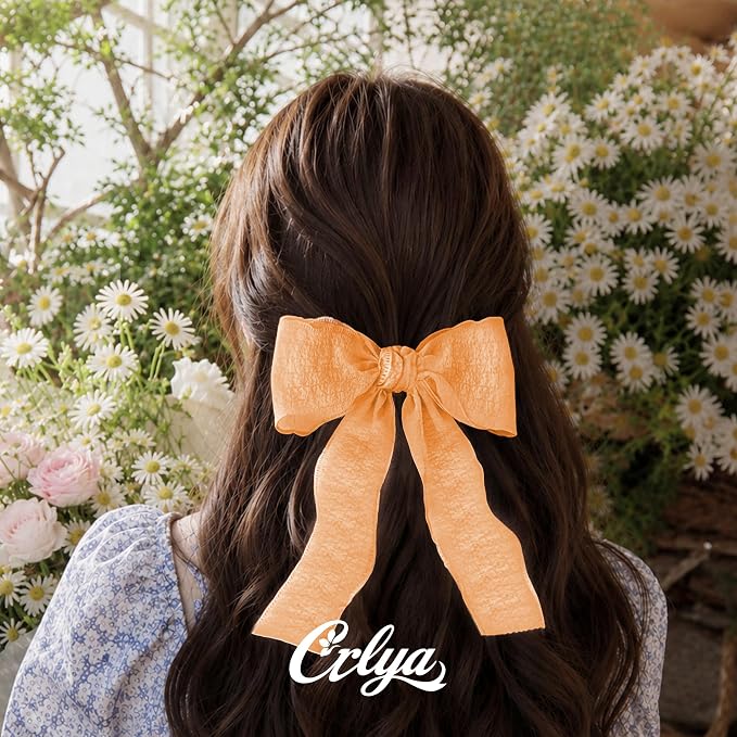 Orange Ruffle Ribbon, 1-1/2 Inch x 10 Yards Chiffon Silk Ribbons | Crinkle - Image 5