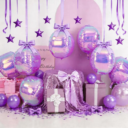 6Pcs Iridescent Purple Balloons - Image 3