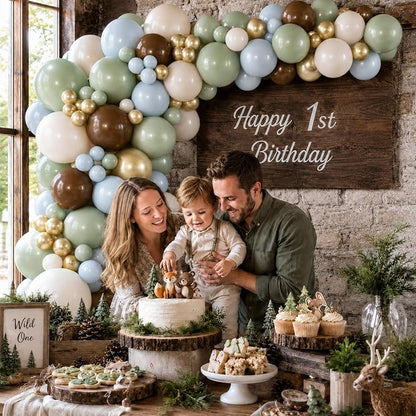 Sage Green Blue Brown Balloons, 12 Inch Dinosaur Theme Dusty Blue Green Dark - Image 6