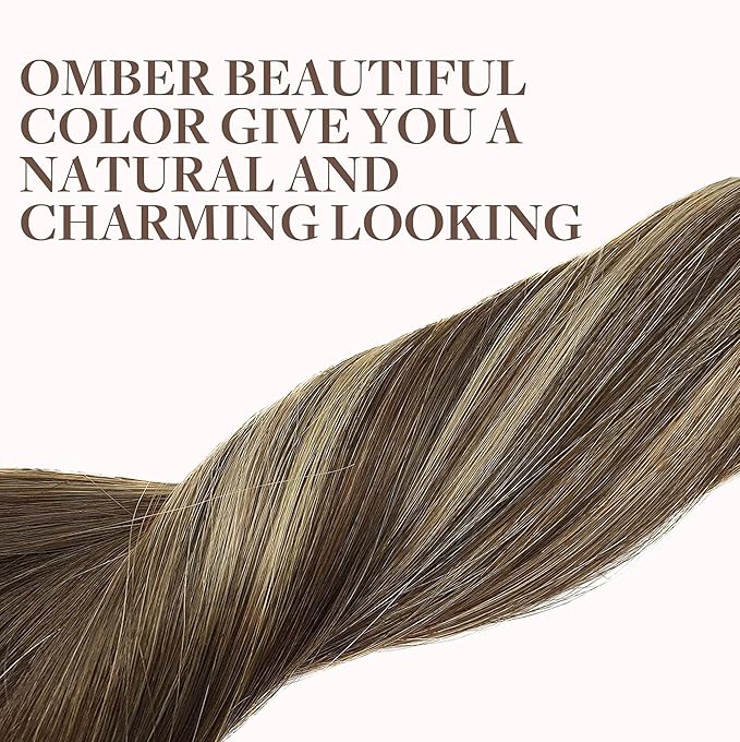 GOO GOO Clip in Hair Extensions Real Human Hair, Remy Human Hair Extensions Clip ins for Women, Natural Human Hair, 22inch 120g 7Pcs, 4/26/4 Balayage Chocolate Brown to Honey Blonde