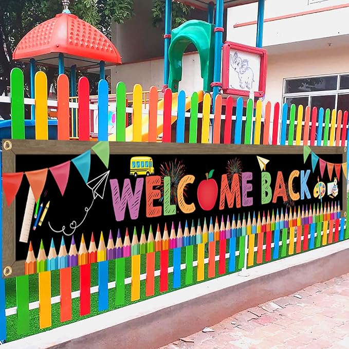 Welcome Back To School Banner 9.8x1.64ft by SeasonsFriends